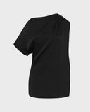 Ardea Draped One Shoulder Top - Black