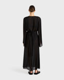 Cremona Plunge Front Maxi Dress - Black