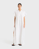 Leiden Organic Linen Maxi Dress - White