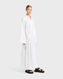Leiden Pleated Caftan Dress - White