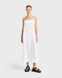 Leiden Side Button Cami Dress - White