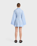 Leiden Wrap Mini Dress - Sky