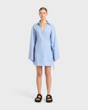 Leiden Wrap Mini Dress - Sky